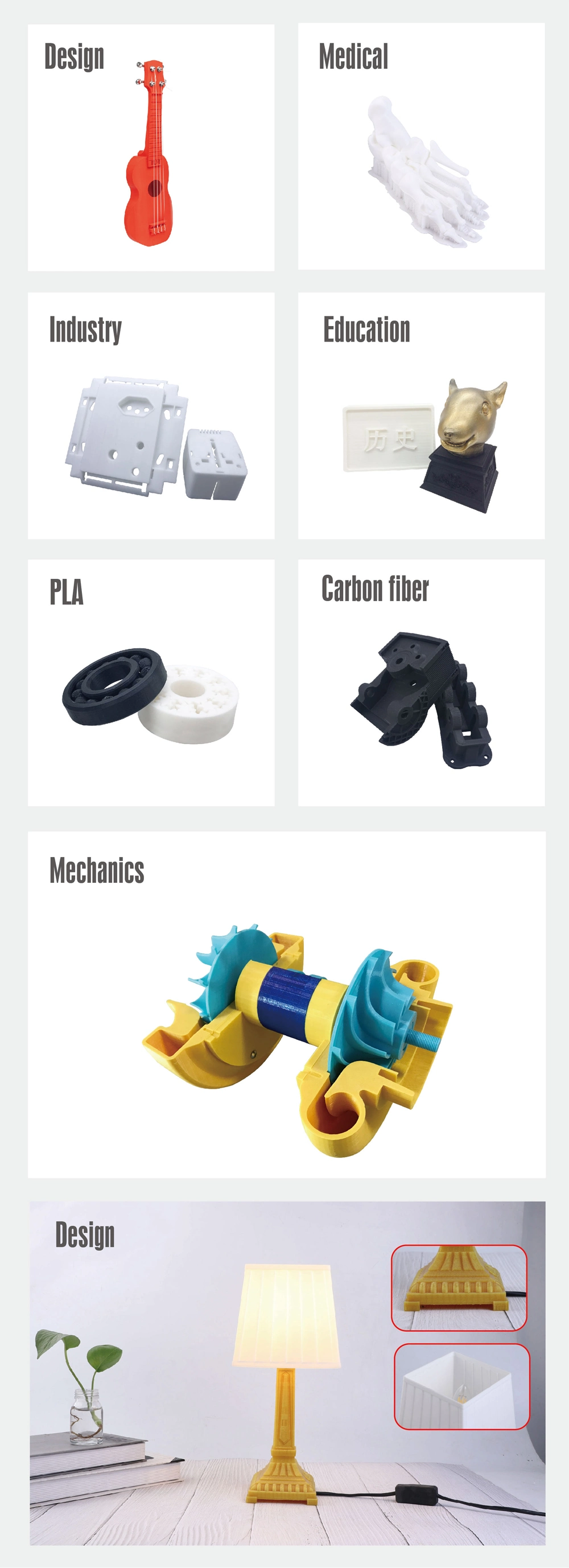 Wholesale 3D Printing Material 1.75mm PLA, ABS, TPU, Carbon Fiber 3D Printer Filament