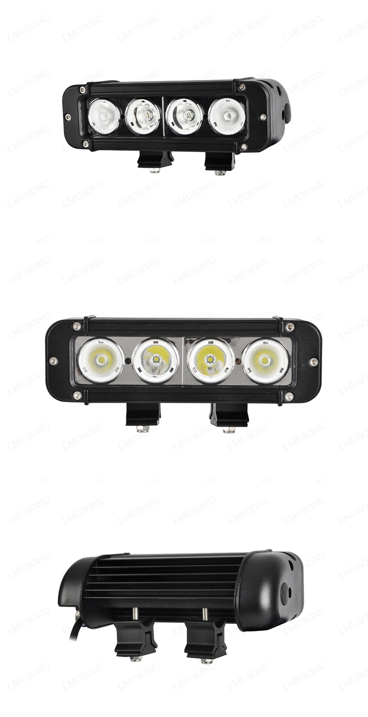 Lmusonu off Road LED Flood Lights High Power 12V 4X4 Small 8" 40W Light LED Bar Single Row Motorcycle Accessories