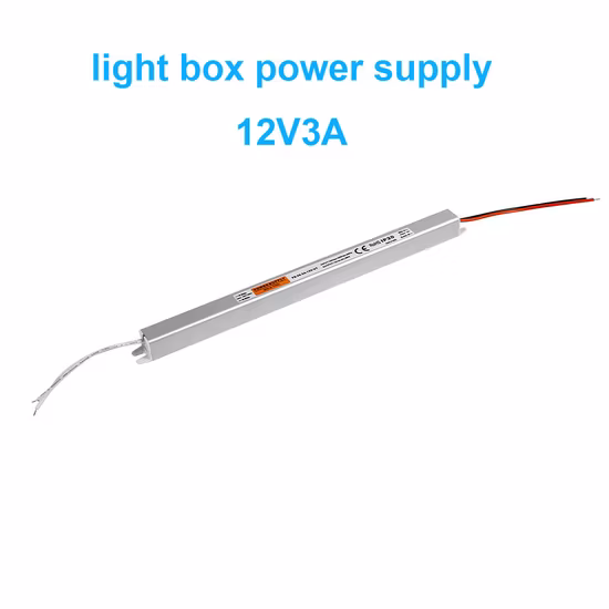 Fuente de alimentación de caja de luz de tira delgada ultrafina de 12V 3A 36W para tiras de luces LED y caja de luz de publicidad de película suave UV