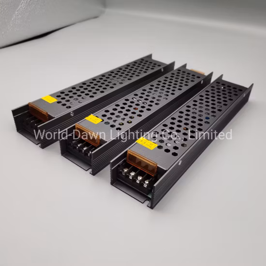 DC12V 24V 100W 200W Fuente de alimentación del controlador de transformador LED de alta eficiencia ultradelgada y estrecha para tira de luz LED o Neon Flex