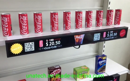 Fácil configuración P1.5 Supermercado interior Mercancías Estante LED Pantalla de señalización digital